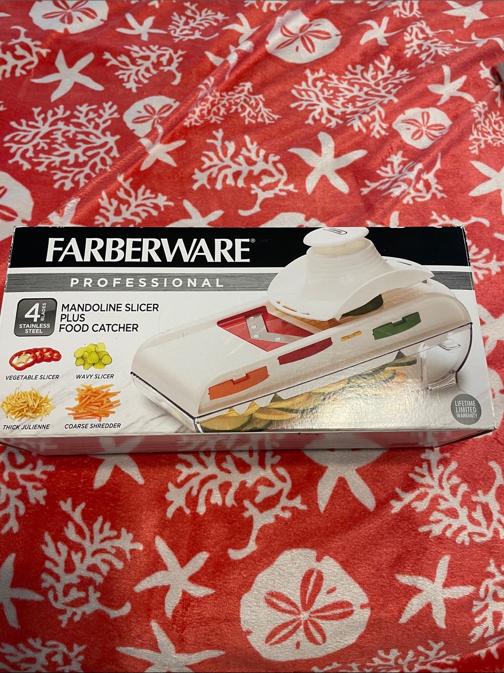 Farberware White and Clear Mandoline Slicer with Food Catcher